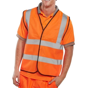 Image of Bseen EN ISO 20471 Vest Orange (Bulk Pack) Orange - Size L