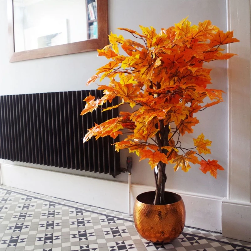 Image of Leaf Artificial Tree Large Orange Maple Autumn 125cm. Botanik Orange