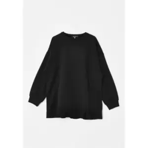 Missguided Plus Frill Smock Sweater Dress - Black