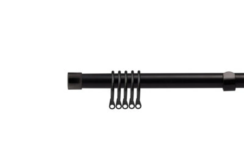 Image of 16-19mm Fenton Extendable Metal Curtain Pole Set Black 120-210Cm