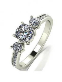 Image of Moissanite 9Ct White Gold 1Ct Equivalent Trilogy Ring