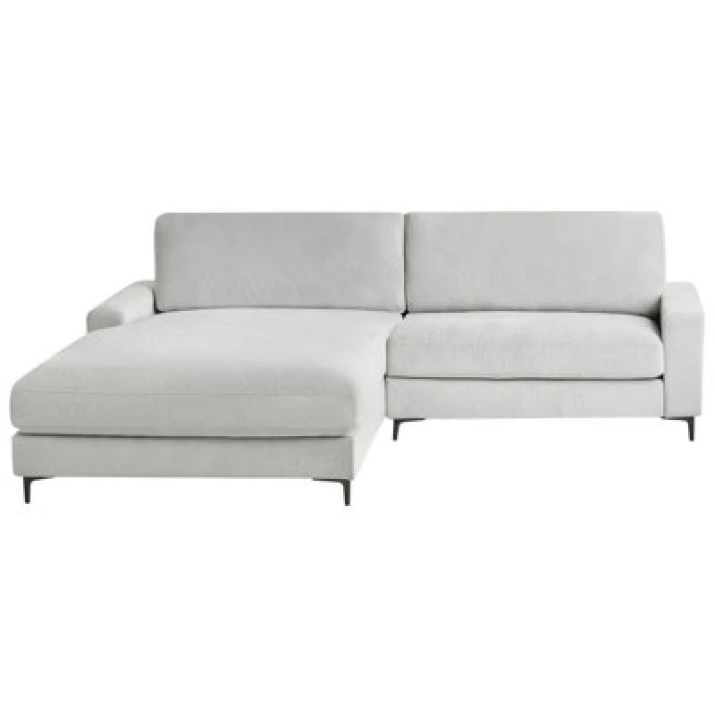 Image of Beliani Corner Sofa 3 Seater Maloy Chenille Light Grey Right Hand