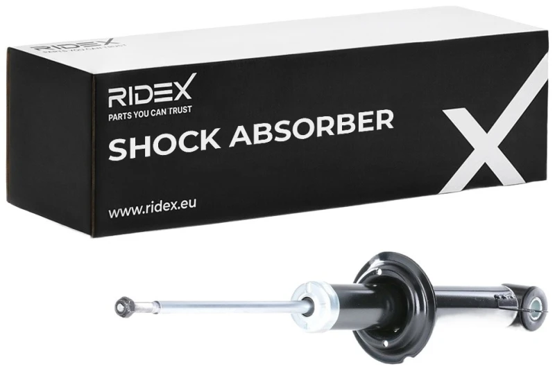 Image of RIDEX 854S1036 Shock absorber Rear Axle, Gas Pressure, Twin-Tube, Telescopic Shock Absorber, Bottom eye Shock Absorber (854)