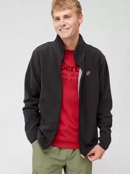 Image of Superdry Fleece Zip Through Sweatshirt - Black, Size 3XL, Men