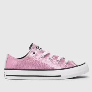 Converse Pink All Star Lo Glitter Girls Junior Trainers