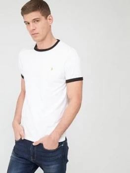 Image of Farah Groves Ringer T-Shirt - White, Size 2XL, Men