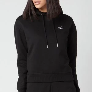 Image of Calvin Klein Jeans Womens Embroidered Logo Hoodie - CK Black - L