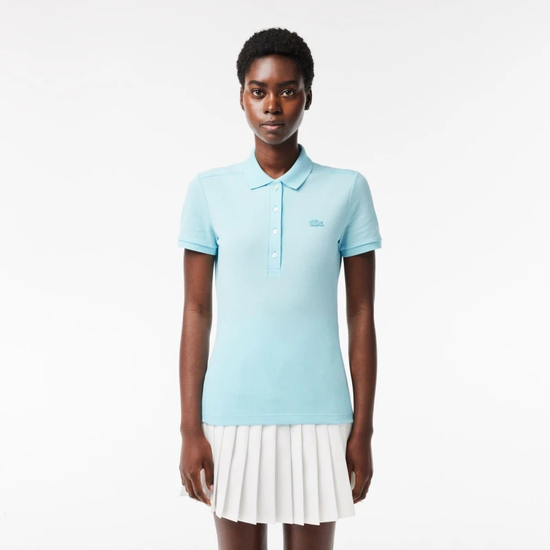 Image of Lacoste Womens Slim Fit Stretch Mini Pique Short-Sleeve Polo Shirt Agrion female 6 (34)