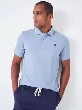 image of Crew Clothing Classic Pique Polo Shirt, Blue Size M Men