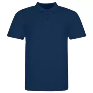 Image of Awdis Mens Piqu Cotton Short-Sleeved Polo Shirt (L) (Ink)