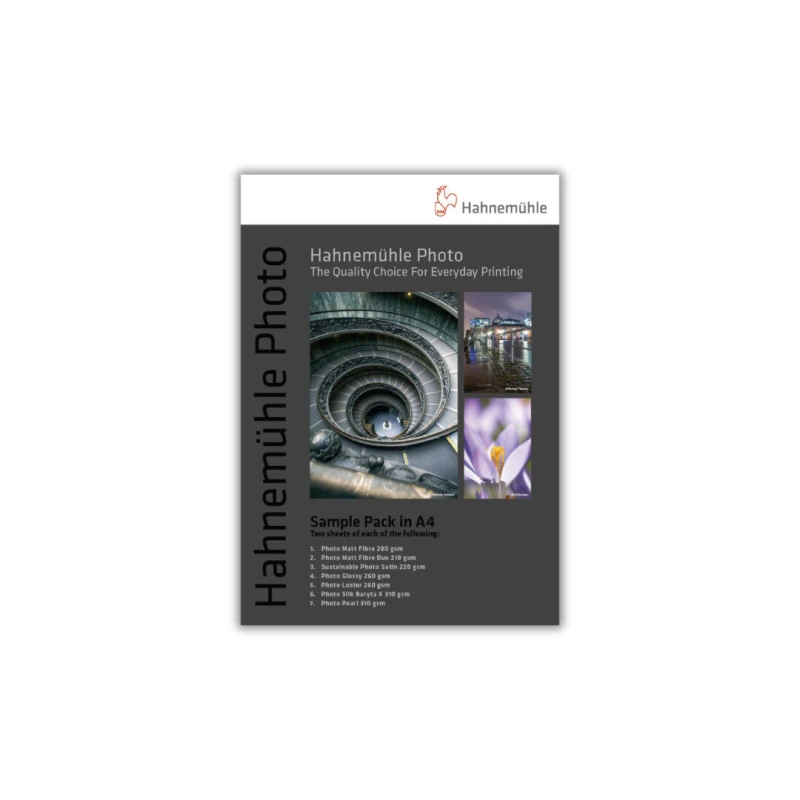 Image of HAHNEMUEHLE Sample Pack A4 Glossy & Matte Photo Paper - 14 Sheets 4011367095994