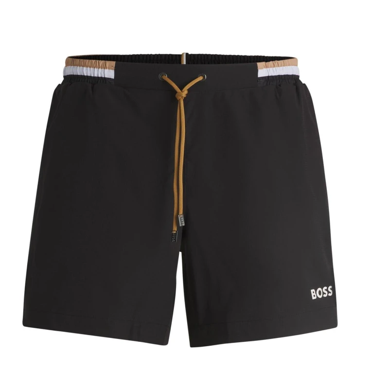 Image of Boss Mens BW Isle Swim Shorts with Mesh Lining Black 001 male S