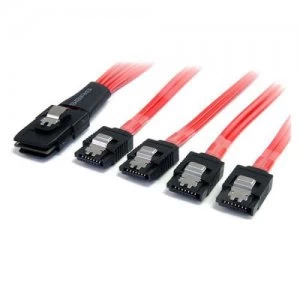 image of 1m SCSI SAS Cable SFF 8087 to 4x SATA