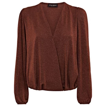 image of James Lakeland Sparkle Crossover Top - Tobacco