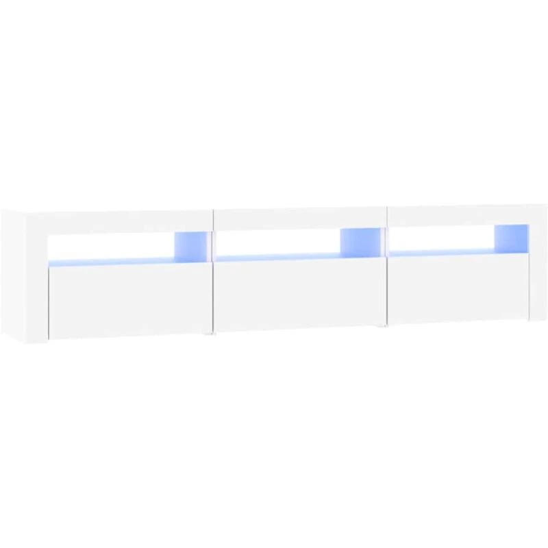 Image of vidaXL TV Cabinet with LED Lights White 180x35x40 cm, White 3152754