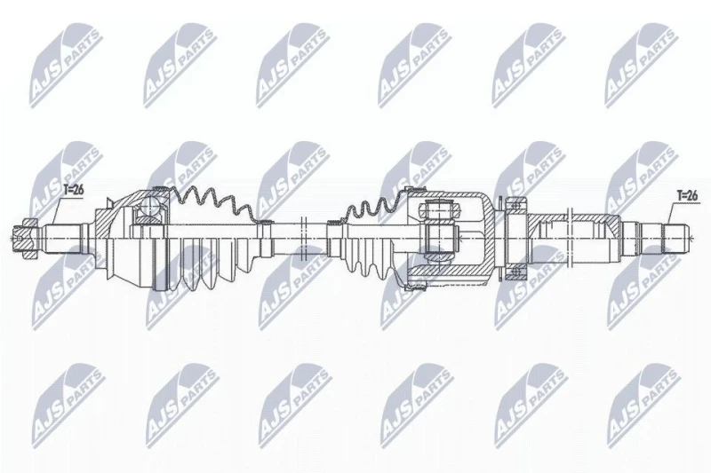 Image of NTY NPW-BM-173 Drive shaft Automatic Transmission, Front Axle Right Drive Shaft (13)