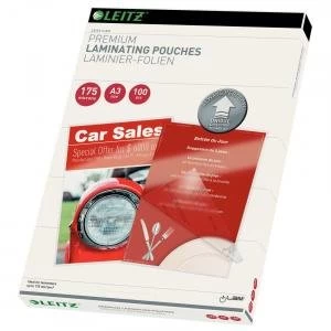 Image of Leitz iLAM Premium Laminating Pouches with UDT A3 175 microns 74900000