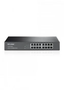 image of TP Link TL-SF1016DS 16-Port Fast Ethernet Desktop/Rackmount Switch