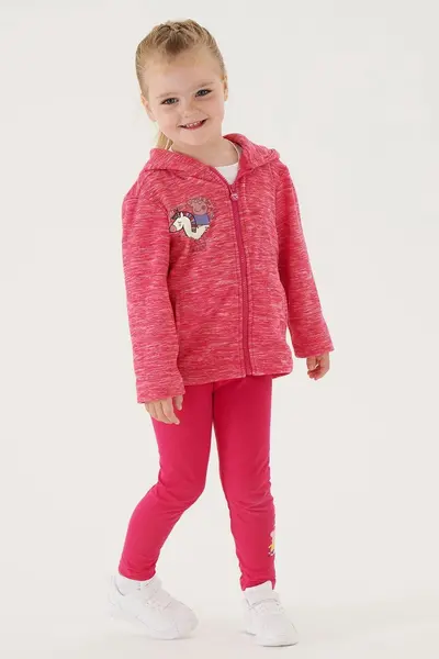 Image of Regatta Animal Theme Coolweave 'Peppa Pig' Full Zip Fleece Bright Pink