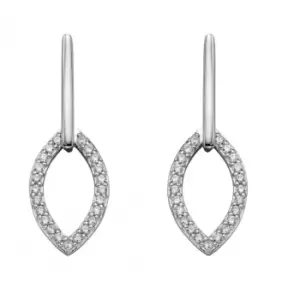 image of Double Navette Silver Cubic Zirconia Earrings E5636C