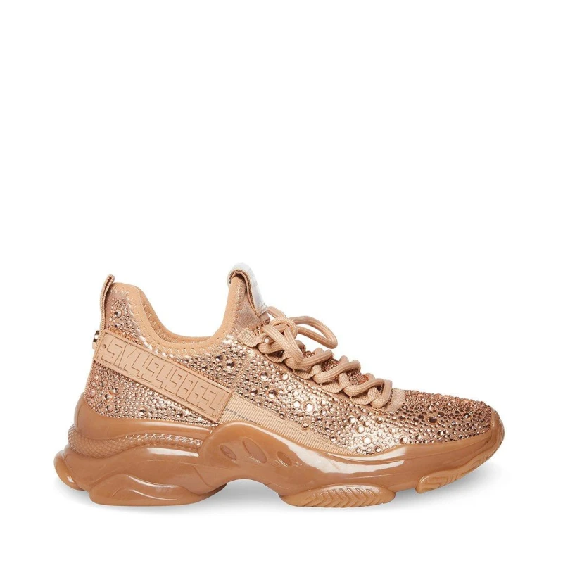 Image of Steve Madden Kids Maxima Crystal Heritage Low-Top Trainers Rose Gold female C13 (32)