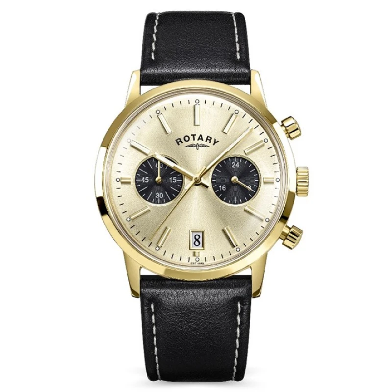 Image of Rotary RGS10068/03 1895 Chronograph Brown Leather Strap Watch - W13322