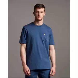Image of Lyle and Scott Lyle and Scott Washed Relax Pocket T-Shirt Mens - Blue