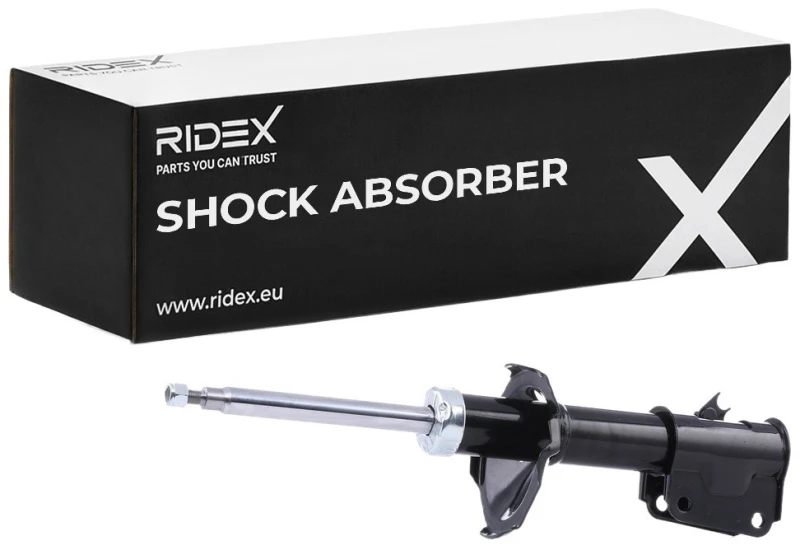 Image of RIDEX 854S0300 Shock absorber Front Axle Right, Gas Pressure, Twin-Tube, Suspension Strut, Bottom Clamp Shock Absorber (854)