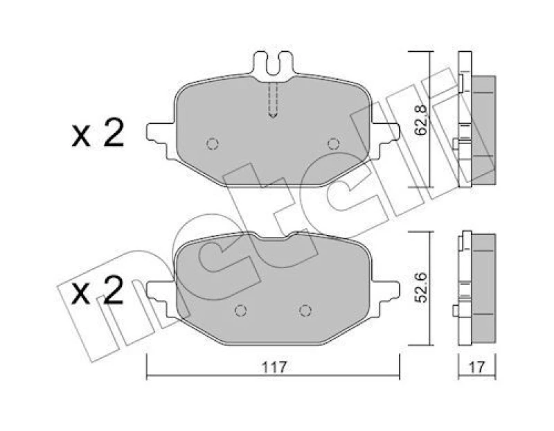 Image of METELLI Brake pad set METELLI 22-1359-1