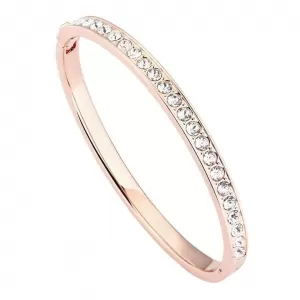 Image of Ted Baker Womens Clemara Hinge Crystal Bangle - Rose Gold/Crystal - Silver