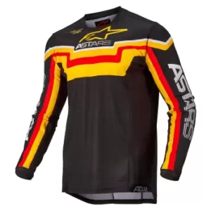 image of Alpinestars Techstar Quadro Jersey Black Yellow Tangerine M