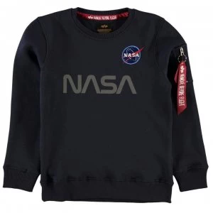 Image of Alpha Industries NASA Ref Crew Neck Sweater - Rep Blue 07