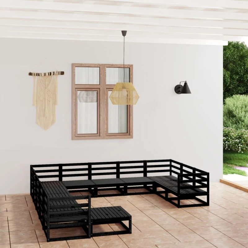 Image of VIDAXL 12 Piece Garden Lounge Set Solid Pinewood Vidaxl 8720286471616
