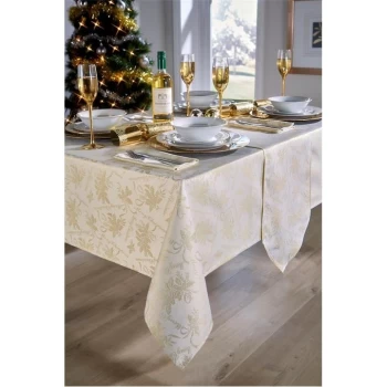 image of The Spirit Of Christmas Jacquard Garland Runner - Cream/Gold