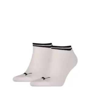 Image of Puma 2 Pack of Heritage Sneaker Socks Unisex Adults - White