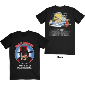 Image of Iron Maiden - Not An English Rock Band Unisex Large T-Shirt - Black