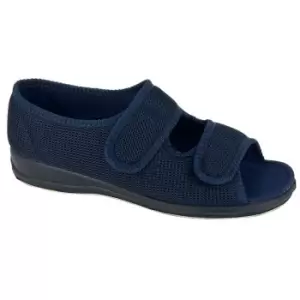 Image of Sleepers Womens/Ladies Betty Extra Wide Slippers (3 UK) (Navy Blue)