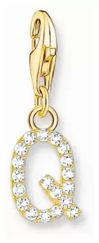 image of Thomas Sabo 1980-414-14 Charm Pendant Letter Q With White Jewellery