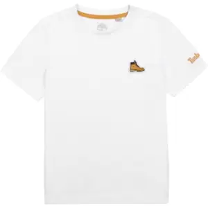 image of Timberland BANIOS boys's Childrens T shirt in White - Sizes 6 years,8 years,10 years,12 years