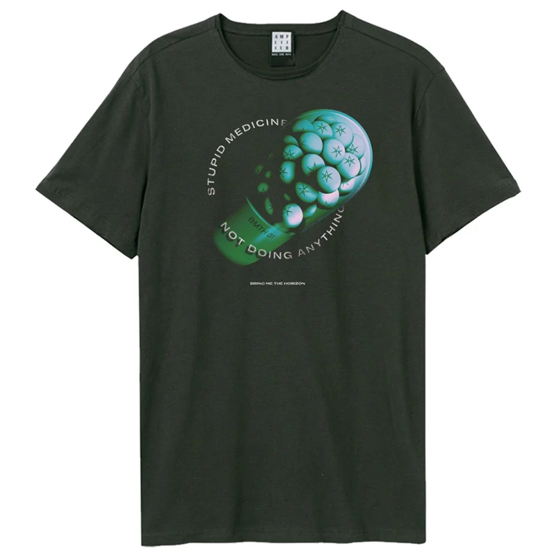Image of Amplified Amplified Men Stupid Medicine Bring Me The Horizon T-Shirt in Charcoal Size: X-Small Charcoal XS Male 5063470958542