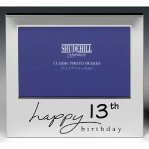 image of Satin Silver Occasion Frame 13th Birthday 5x3