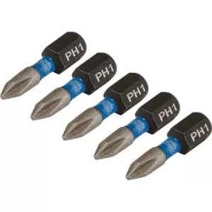 Image of Draper Expert Impact Phillips Screwdriver Bits PH1 25mm Pack of 5