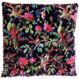 image of Paradise Velvet Floor Cushion Black