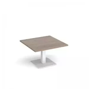 Image of Brescia square coffee table with flat square white base 800mm -