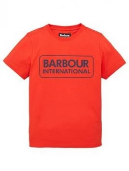 Image of Barbour International Boys Essential Logo T-Shirt - Red