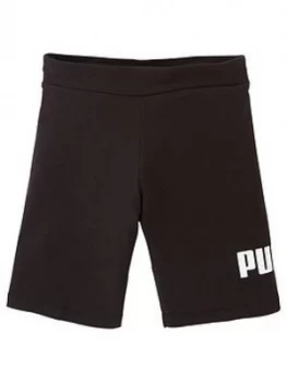 Puma Puma Girls Ess Logo Short Tight, Black, Size 13-14 Years, Women