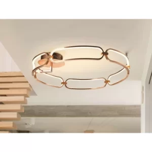 image of Schuller Colette Large Modern Stylish Dimmable LED Designer Flush Light Rose Gold with Remote Control