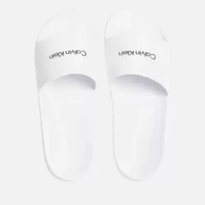 Image of Calvin Klein Mens Rubber Slide Sandals - Bright White - UK 11