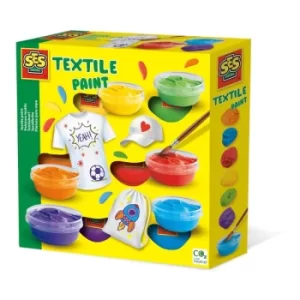 image of SES CREATIVE Childrens Textile Paint, Unisex, Five Years and Above, Multi-colour (00364)