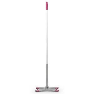 image of Kleeneze Extendable X-Shape Self-Wringing Twist Mop - Grey/Pink